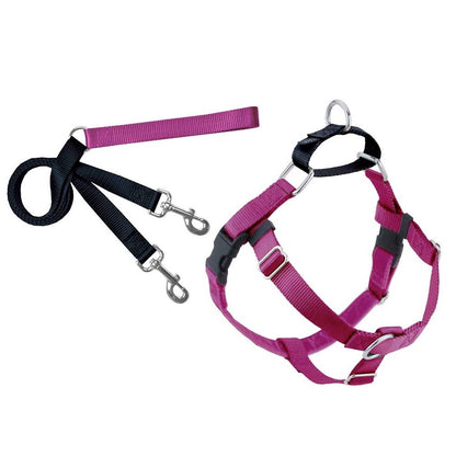 2 Hounds Design Freedom No Pull Dog Harness and Leash Nylon, Swiss Velvet & SS