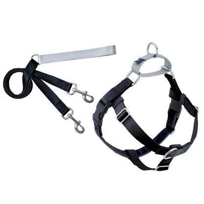 2 Hounds Design Freedom No Pull Dog Harness and Leash Nylon, Swiss Velvet & SS
