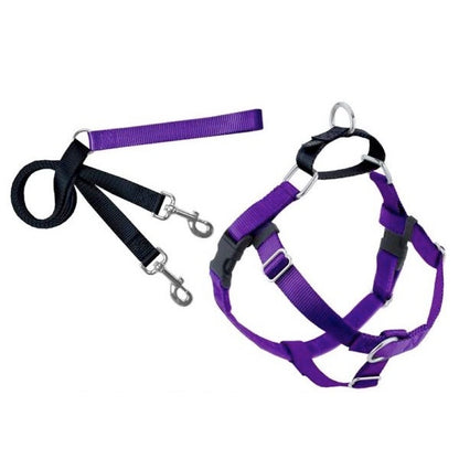 2 Hounds Design Freedom No Pull Dog Harness and Leash Nylon, Swiss Velvet & SS