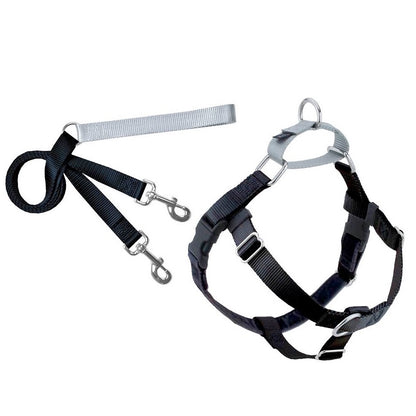 2 Hounds Design Freedom No Pull Dog Harness and Leash Nylon, Swiss Velvet & SS