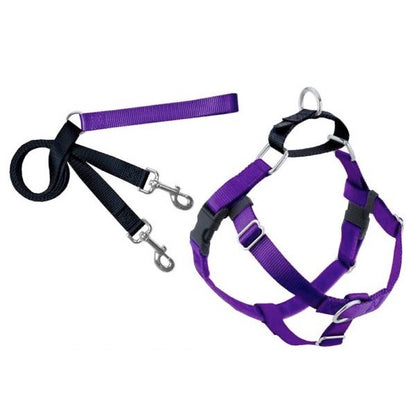 2 Hounds Design Freedom No Pull Dog Harness and Leash Nylon, Swiss Velvet & SS
