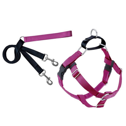 2 Hounds Design Freedom No Pull Dog Harness and Leash Nylon, Swiss Velvet & SS