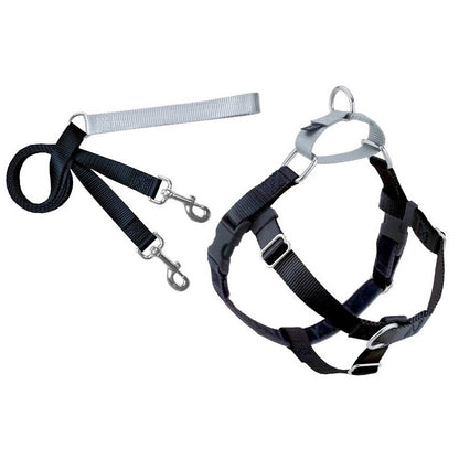 2 Hounds Design Freedom No Pull Dog Harness and Leash Nylon, Swiss Velvet & SS
