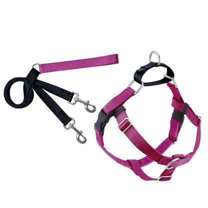 2 Hounds Design Freedom No Pull Dog Harness and Leash Nylon, Swiss Velvet & SS