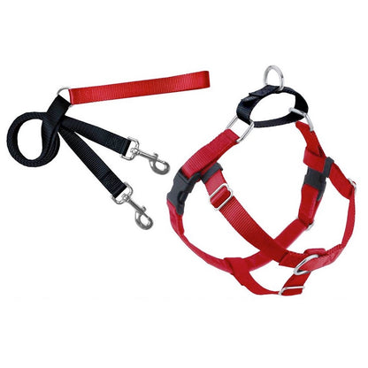 2 Hounds Design Freedom No Pull Dog Harness and Leash Nylon, Swiss Velvet & SS
