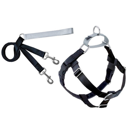 2 Hounds Design Freedom No Pull Dog Harness and Leash Nylon, Swiss Velvet & SS