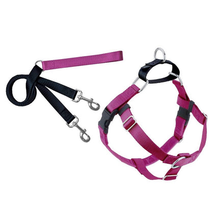 2 Hounds Design Freedom No Pull Dog Harness and Leash Nylon, Swiss Velvet & SS
