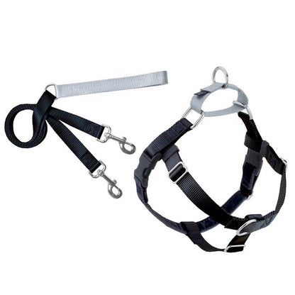 2 Hounds Design Freedom No Pull Dog Harness and Leash Nylon, Swiss Velvet & SS