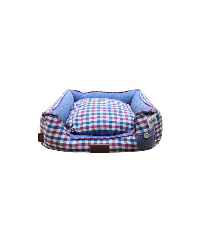 Catry Pet Cushion - Mixed Colour Check Design