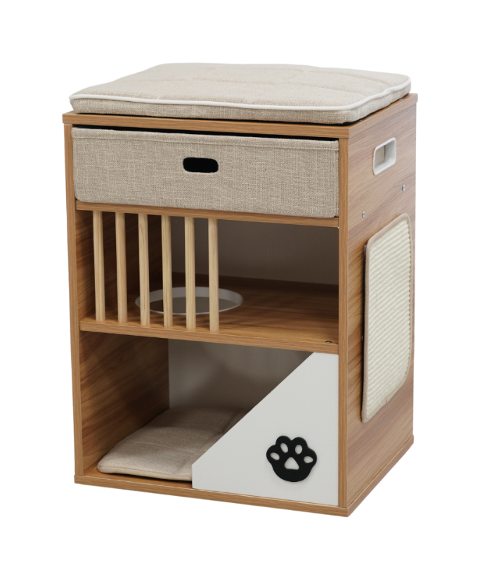 Catry Bedside Box Cat House with Scratcher