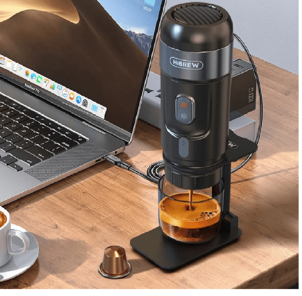 HiBrew - H4A Espresso Maker Hot & Cold 3 and 1 Travel/Portable Coffee Machine BLACK