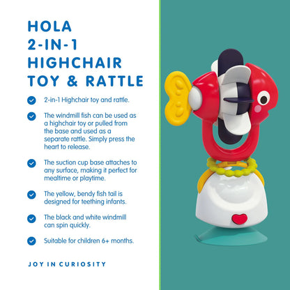 Hola 2-in-1 High Chair Toys & Baby Rattle - Fish