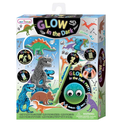 Hot Focus - Dinosaur Glow In The Dark Slime Art Kit