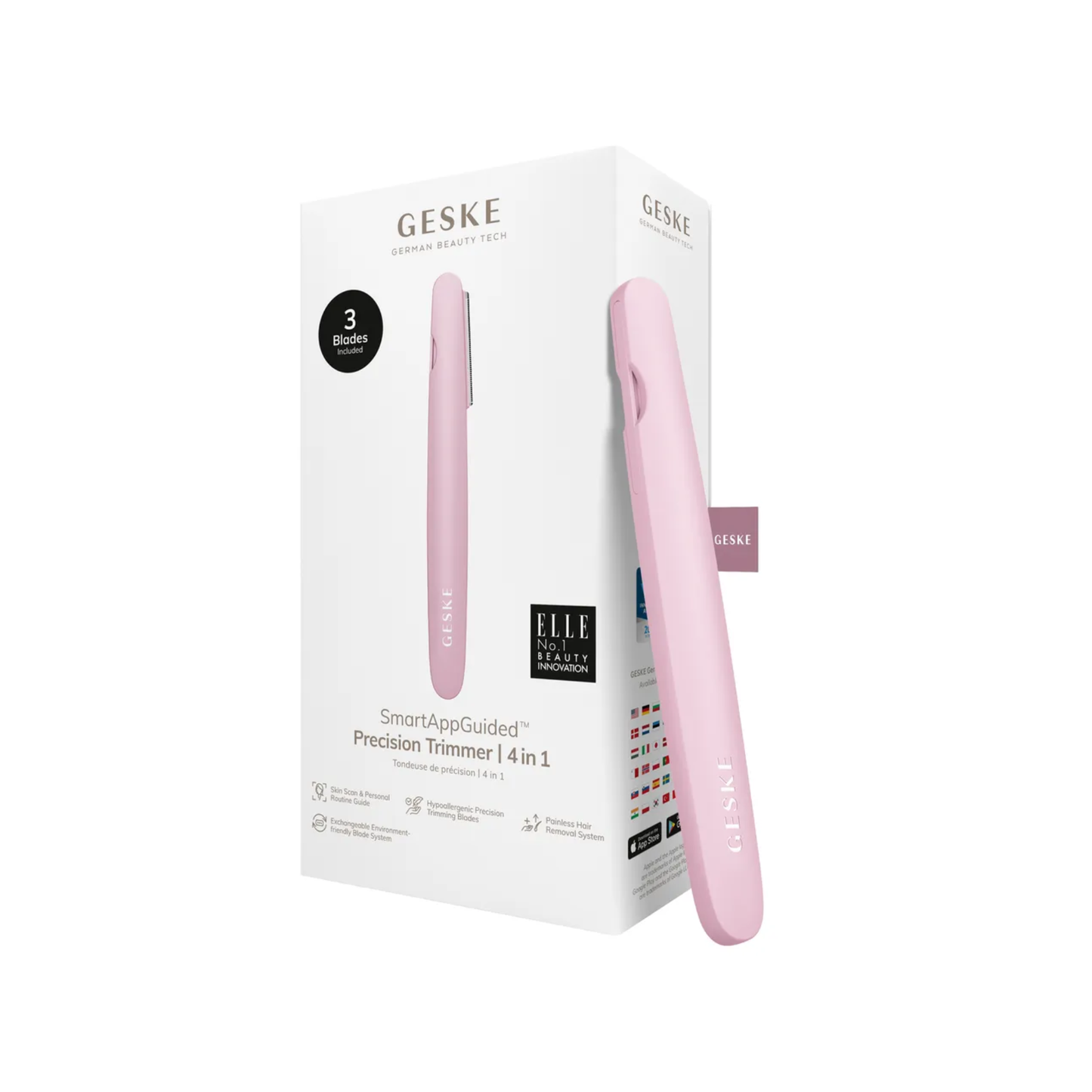 Geske SmartAppGuided Precision Trimmer | 4 in 1 (Pink)