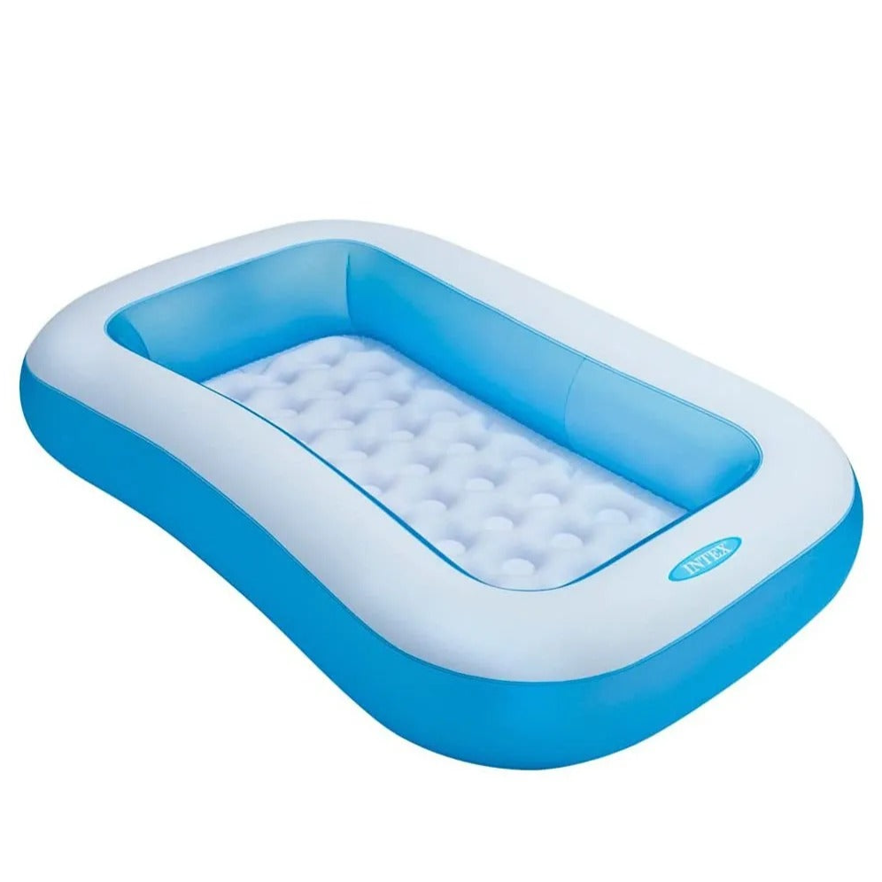 Intex - Rectangular Baby Pool - White Blue - (L 166 x B 100 x H 25 cm)