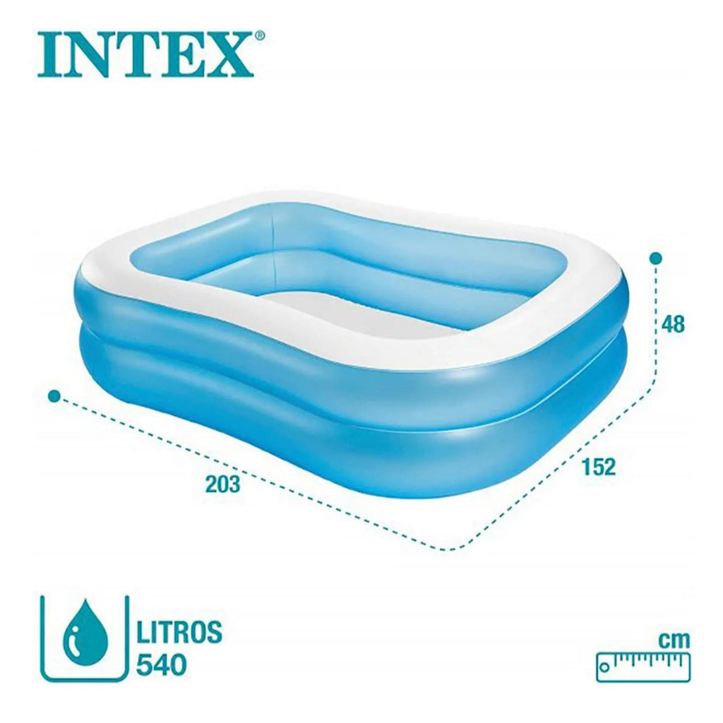 Intex - Swim Center Inflatable Family Pool - Light Blue - (L 203 x W 152 x H 48 cm)