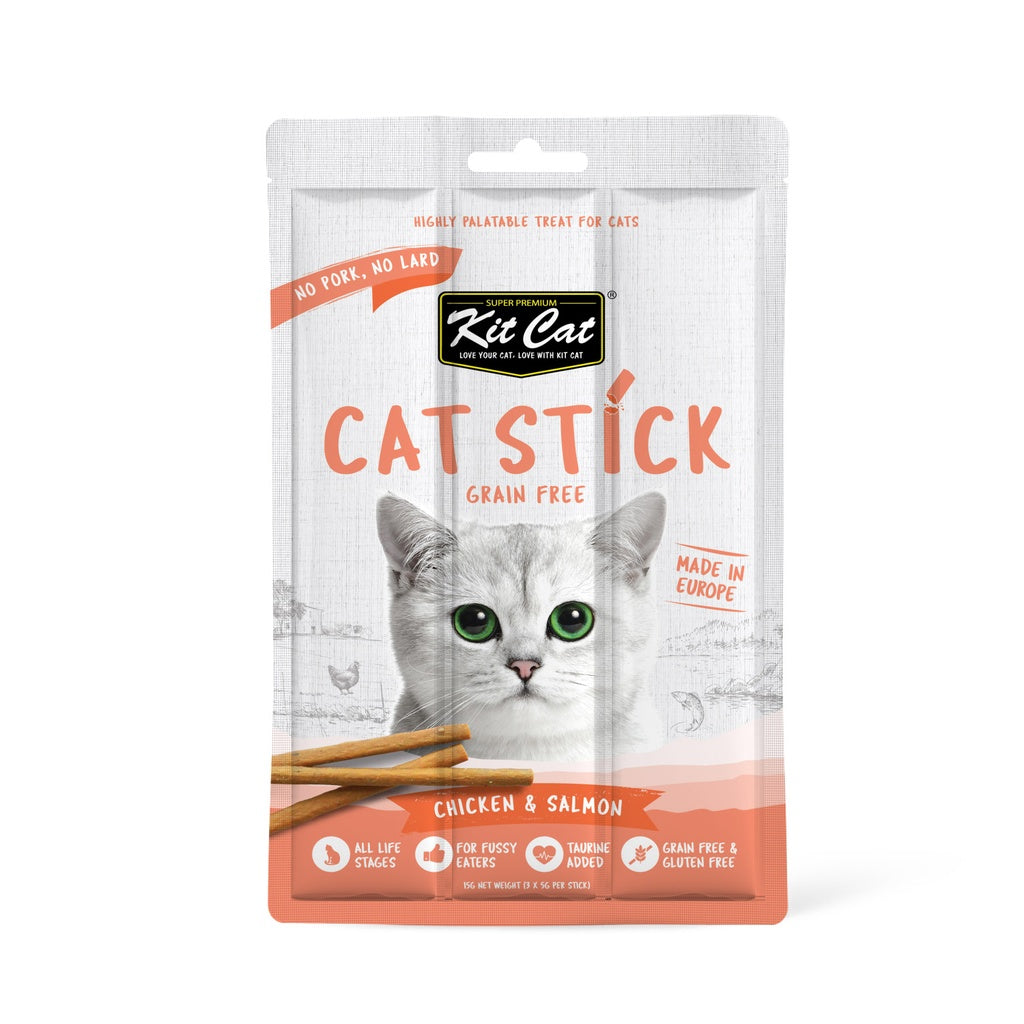 Kit Cat Grain Free Cat Stick Chicken & Salmon Cat Treats 15gm