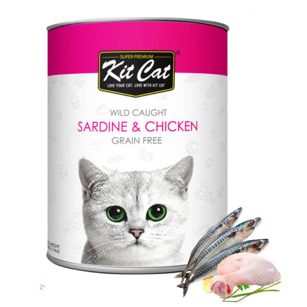 Kit Cat Pacific Sardine With Tender Chicken Canned Cat Food 400gm