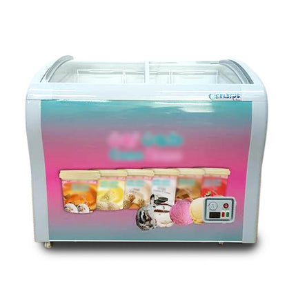 Climate Plus Chest Freezer 300L, Curved Glass Door