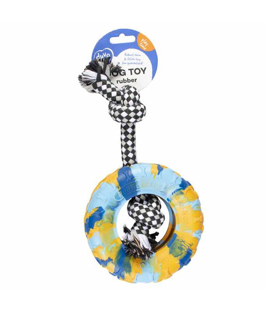 Duvo+ Rubber Tire Smash & Cotton Rope Multicolour S