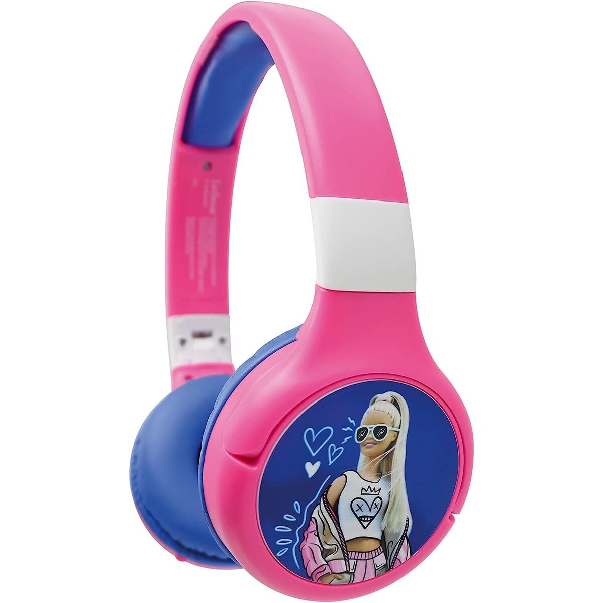 Lexibook - Barbie 2-in-1 Bluetooth and Wired Comfort Foldable Headphones