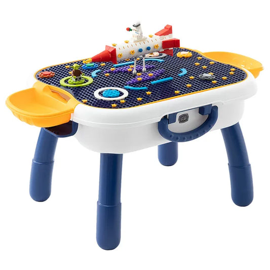 Little Story 4 In 1 Block Activity Table with Blocks - Blue
