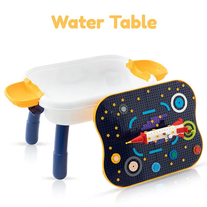 Little Story 4 In 1 Block Activity Table with Blocks - Blue