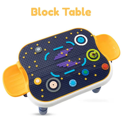 Little Story 4 In 1 Block Activity Table with Blocks - Blue