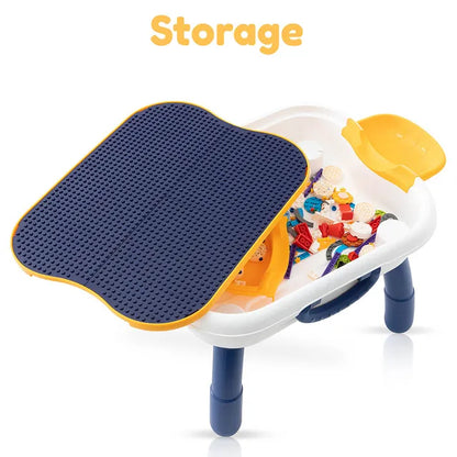 Little Story 4 In 1 Block Activity Table with Blocks - Blue