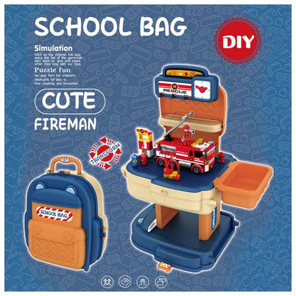 Little Story - Fire Station with Fire Truck & Block Toy Set 223pcs