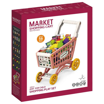 Little Story - Market Shopping Cart Toy Set - 56pcs