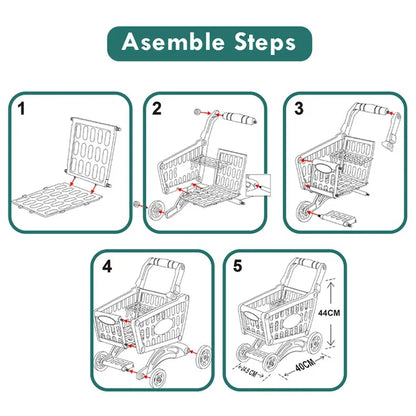 Little Story - Market Shopping Cart Toy Set - 56pcs