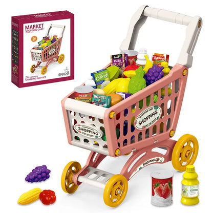 Little Story - Market Shopping Cart Toy Set - 56pcs
