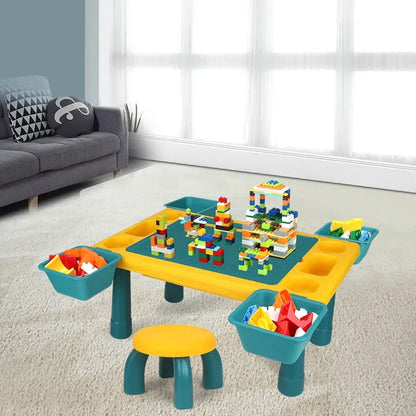 Little Story - Blocks 4 In 1 Activity Table With Stool - Green