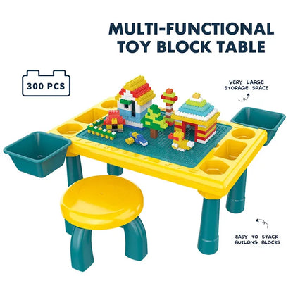 Little Story - Blocks 4 In 1 Activity Table With Stool - Green