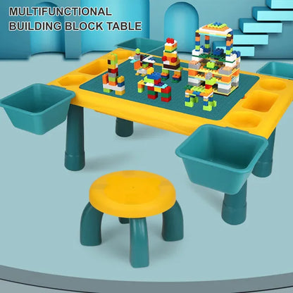 Little Story - Blocks 4 In 1 Activity Table With Stool - Green