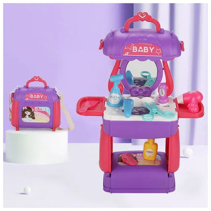Little Story - Role Play Beautician Toy Set Satchel 21pcs - Purple