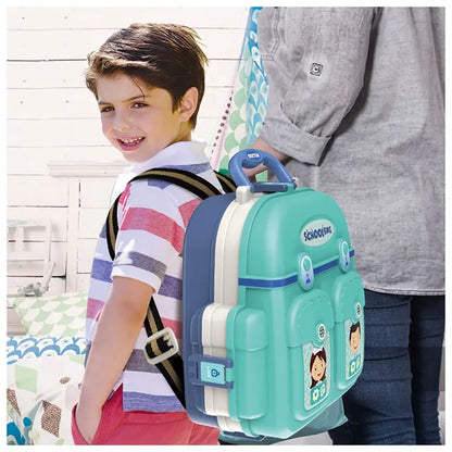 Little Story - Role Play Clinic Toy Set School Bag 23pcs - Blue