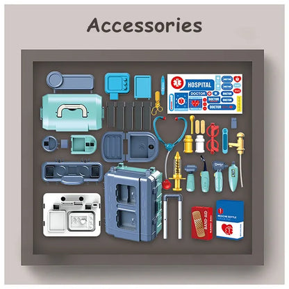 Little Story - Role Play Doctor Toy Set Luggage Case 38pcs - Blue