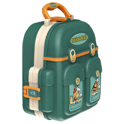 Little Story - Role Play Kitchen Toy Set School Bag 21pcs - Green