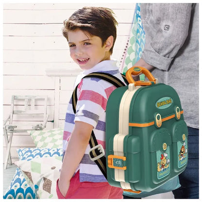 Little Story - Role Play Kitchen Toy Set School Bag 21pcs - Green