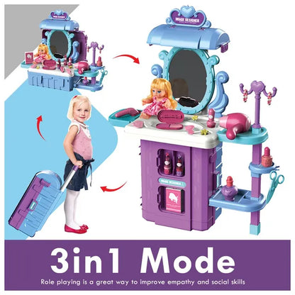 Little Story - Role Play Salon Toy Set Luggage Case 39pcs - Purple