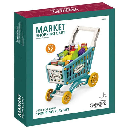 Little Story - Market Shopping Cart Toy Set - 56pcs