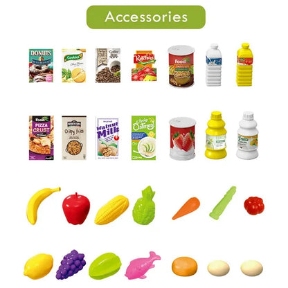 Little Story - Market Shopping Cart Toy Set - 56pcs
