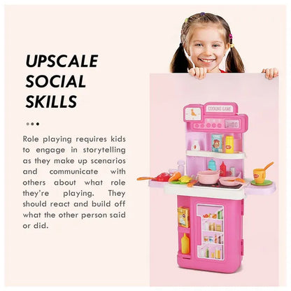 Little Story - Role Play Chef Toy Set Luggage Case 41pcs - Pink