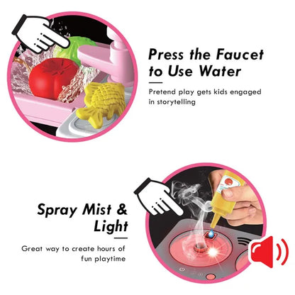 Little Story - Role Play Chef Toy Set Luggage Case 41pcs - Pink