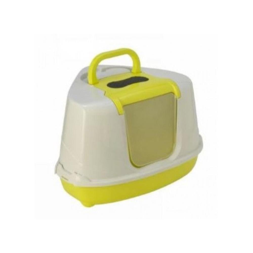 Moderna Flip Corner Cat Closed Toilet Litter Box Yellow Color