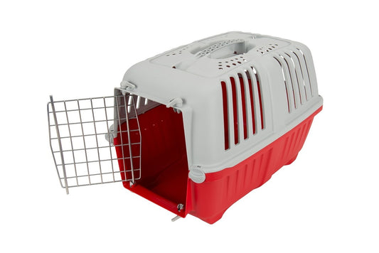 MPS2 Pratiko 1 Metal Rose Red Colour Pets Travel Carrier Cage Small 48x31.5x33cm