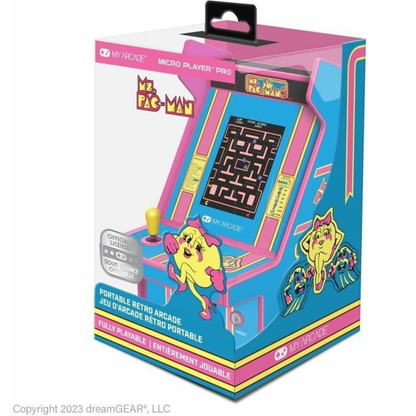 My Arcade Micro Player 6.7" Ms. Pac-Man Portable Retro Arcade - Pink & Blue