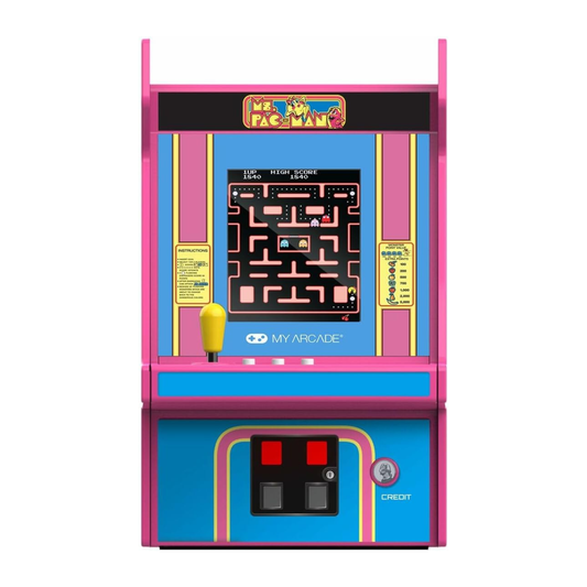 My Arcade Micro Player 6.7" Ms. Pac-Man Portable Retro Arcade - Pink & Blue
